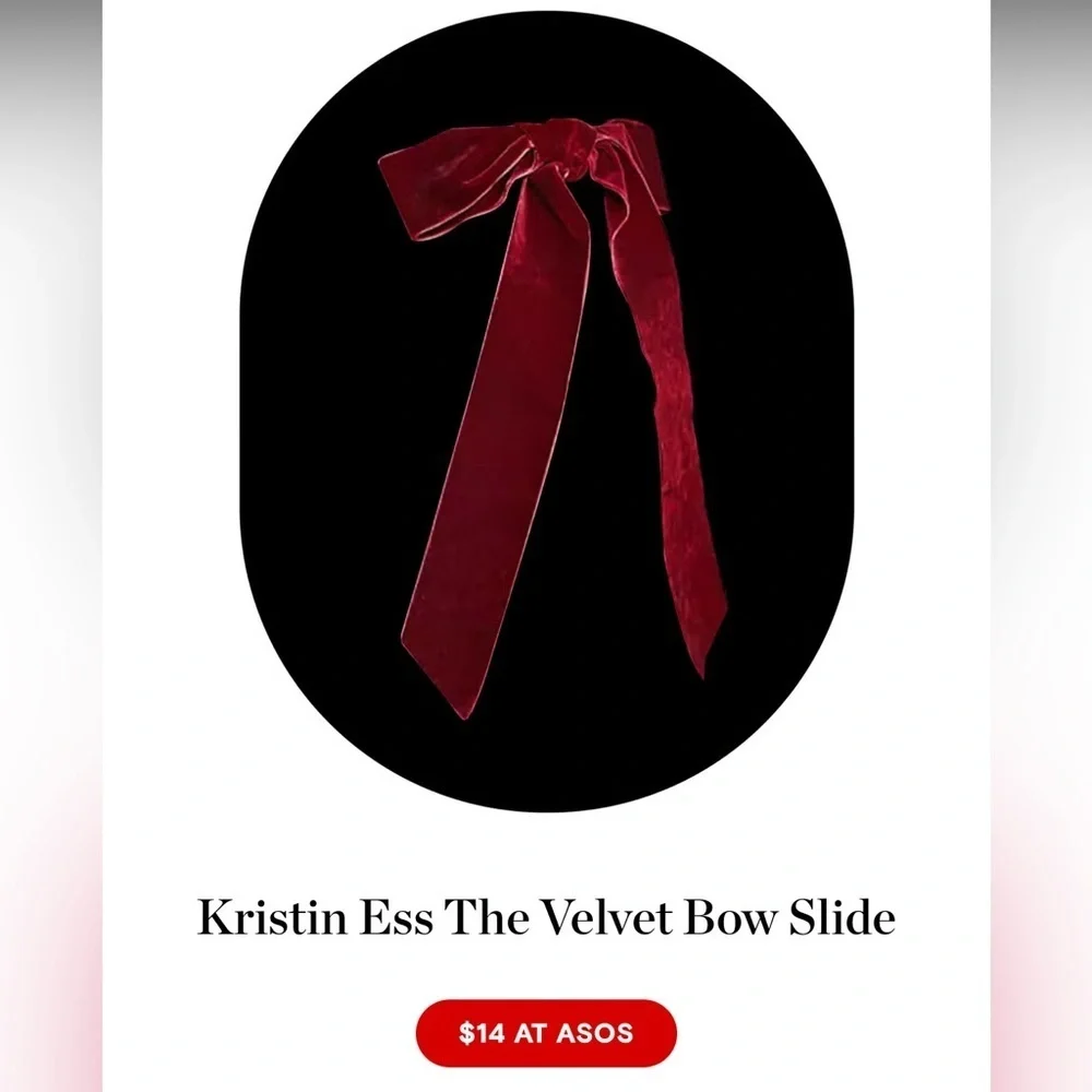 🎸Kristin Ess🎸🔥NWT🔥The Velvet Bow Slide in Burgandy